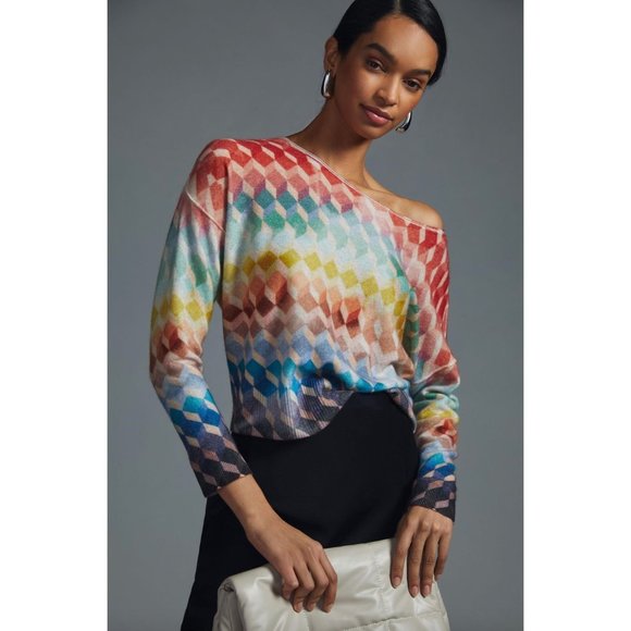 Anthropologie Pilcro Lani Cashmere Boatneck Sweater In Assorted Size Small